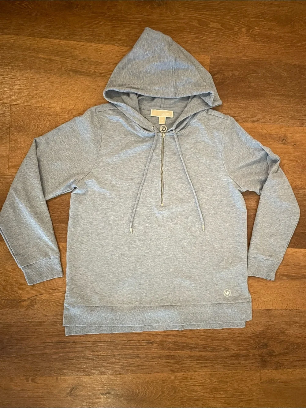Michael Kors Women’s M Lightweight Quarter-Zip Hoodie in Pearl Heather Blue